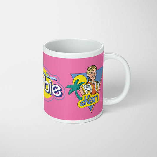 Barbie Retro Ken and Barbie White Mug